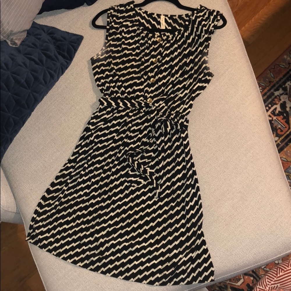 Francesca’s Black and Cream Button-Up Dress